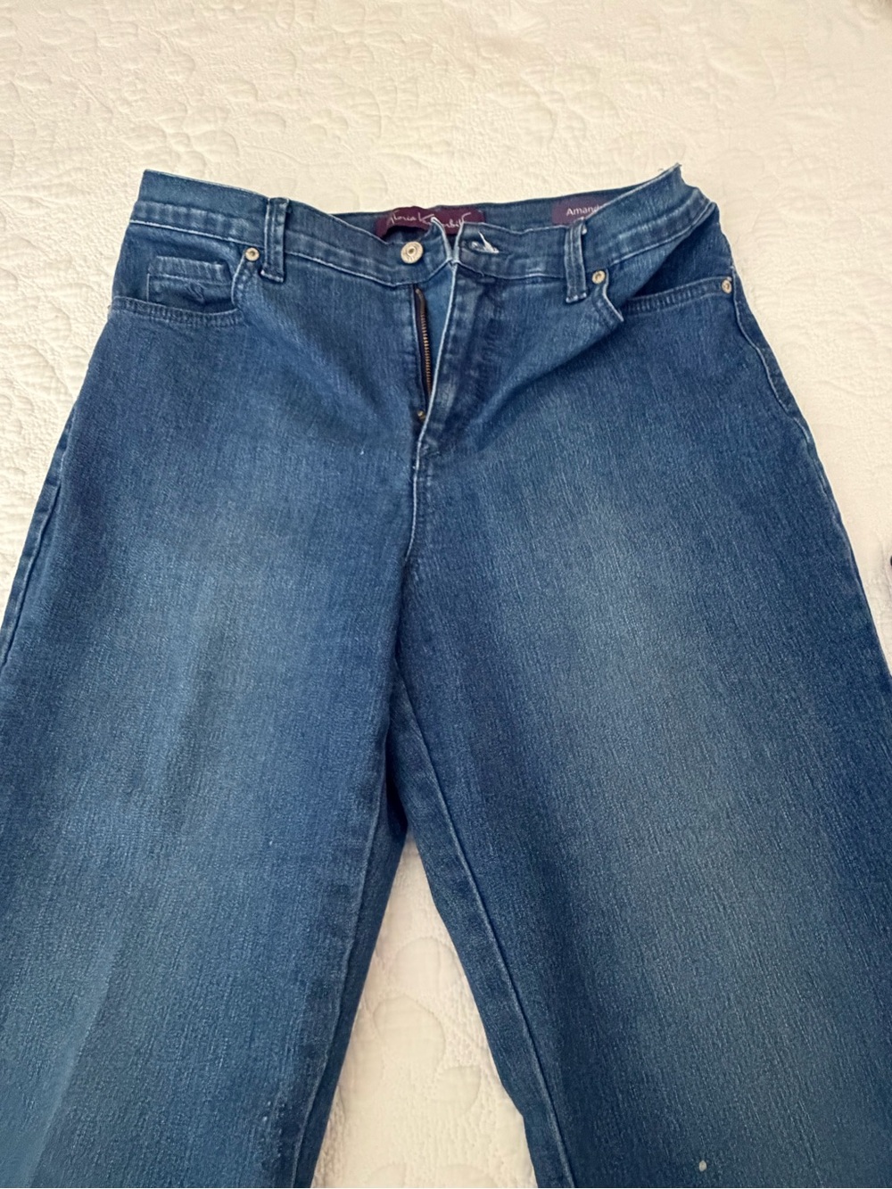 Gloria Vanderbilt Dark Blue Straight-Leg Jeans